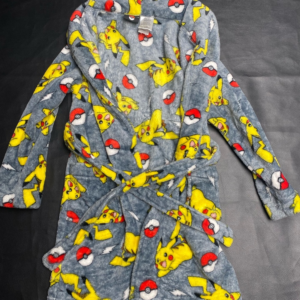 Kids Pikachu Robe - Gray and Yellow